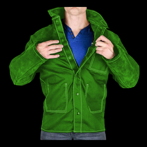 Chaqueta de soldadura cuerpo de cuero con mangas de algodón diseño cómodo Chaqueta de soldadura OEM ODM color y tamaño personalizados disponibles - Product Image 4