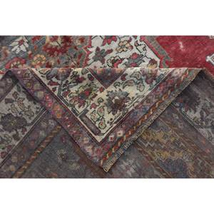 พรมขนสัตว์สีเบจสีแดงคลาสสิกขนาด5.9x10ฟุตงานปะติดสี่เหลี่ยมผืนผ้าพื้นที่ขนาดใหญ่สไตล์แอบสแตรกต์รูปห้องโถงสำหรับวัยรุ่น - Product Image 2