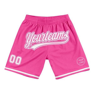 Industrie Direct Engro Sportswear Short de basket confortable personnalisé noir rose-blanc authentique Throwback - Product Image 3