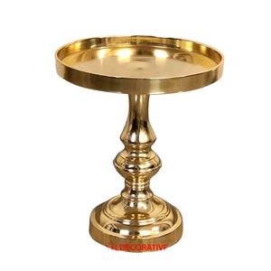 Aluminum Cake Stand Gold Finished Round <b>Top</b> <b>Shiny</b> Cup Cake or Candy/Sweets Serving Decoration Metal Cake Stands for Sale - Product Image 1