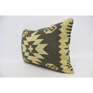 Verde Oliva oscuro 16x24 pulgadas Almohada de lana geométrica Bohemia Patrón vintage Técnica tejida - Product Image 4