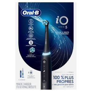 Brosse à dents électrique rechargeable Oral-B iO Série 5 avec capteur de pression visible pour protéger les gencives, minuteur 2 minutes, 5 modes de nettoyage - Product Image 2