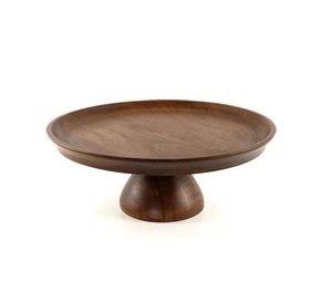 Wooden <b>Cake</b> <b>Stand</b> With <b>Glass</b> Lid Kitchen Decorating Fresh Arrival Classic Design Brown Color Cupcake <b>Stand</b> - Product Image 1