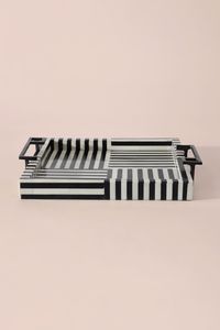 ถาดเรซินแบบฝังกระดูกสีดำและสีขาวพร้อมด้ามจับราคาประหยัดที่สุดขายดี - Product Image 3