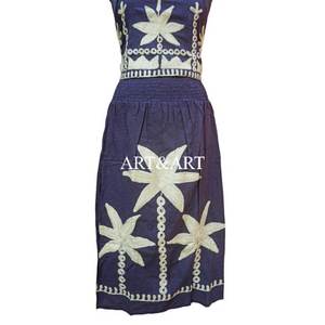 Best Seller Online Vintage Palm Tree Style Suzani Embroidered Fall Flora <b>Boho</b> Style Eco-Friendly Midi Sleeveless Top <b>Skirt</b> Women - Product Image 3