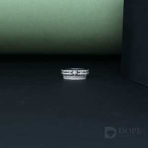 Unisex 18KT oro fino lujo atemporal elegante elaborado con diamantes brillantes para boda compromiso fiesta aniversario regalo - Product Image 4