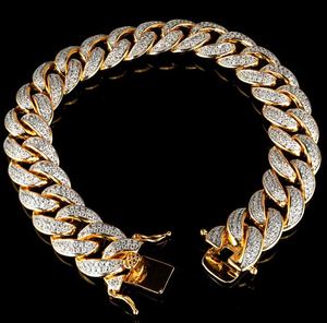 Juego de puntas de diamante de moissanita de 13MM Pulsera de eslabones cubanos en oro amarillo para bodas e ideas de regalos - Product Image 1