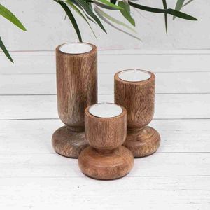 SMART HOLDER CANDLE HOLDER WOODEN CANDLE <b>STAND</b> FOR HOME Decoration Best Selling Candle Pillar Holder by Antique Creations - Product Image 1