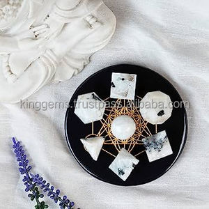 Conjunto de piedra lunar arcoíris de 5 piezas al por mayor Geometría Sagrada sólidos platónicos piedras preciosas meditación Devine energía curativa - Product Image 3