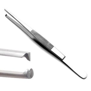แหนบคีบเนื้อเยื่อนิ้วโป้งแบบผ่า6นิ้วทำจากสแตนเลสทู่ทรงตรง1X2 - Product Image 1