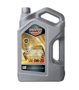 WARCO Full Synthetic Anti-Wear SAE <b>0W</b>-<b>20</b> Motor <b>Oil</b> 3 Pack 5 Quart - Product Image 1