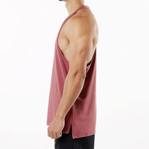 2025 hombres Top estilo sin mangas camiseta sin mangas hecha a medida transpirable Color sólido algodón y Spandex de talla grande camisetas sin mangas asequibles hombres - Product Image 5