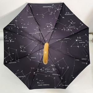 Parapluie pliant en acier automatique pratique élégant de haute qualité pour femme manche en bois manteau sur mesure - Product Image 1