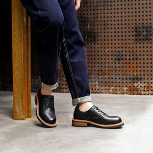 Zapatos de Vestir para Hombre de Cuero Esmerilado Vintage con Paneles Elásticos y Tacón Resistente al Desgaste - Product Image 3