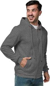 Sudadera con Capucha Casual de Invierno para Hombre, Color Sólido, 100% Algodón, Felpa, Corte Regular, Bolsillo, Secado Rápido y Transpirable, Alta Calidad - Product Image 2