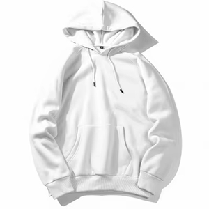 เสื้อมีฮู้ดแบบสวมหัวผ้าฝ้ายเฮฟวี่เวทสำหรับผู้ชายออกแบบได้เองแบบเรียบสำหรับพิมพ์พัฟด้านหน้าโลโก้สีพื้นสำหรับฤดูหนาว - Product Image 6