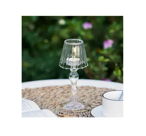 玻璃茶灯烛台装饰灯，用于餐桌婚礼餐桌摆件派对用品节
