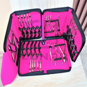 Salon Tool <b>Kit</b> for Complete Hair Extension Installation Tools in Silver <b>Polish</b> Finishing With Free Custom Brand Labelling - Product Image 6
