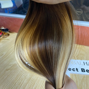 Vente chaude Double Dessiné Surbrillance Couleur Cheveux BoneBundles de Cheveux Raides Double Trame Extensions de Cheveux - Product Image 1