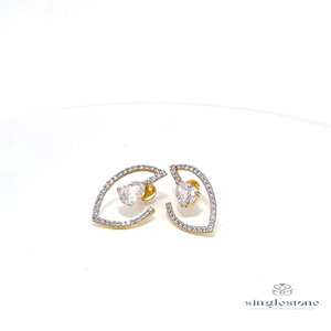 Boucles d'oreilles en or jaune 18 carats avec diamants véritables - Product Image 2