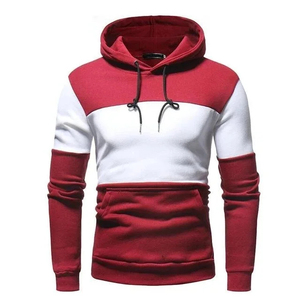 High Quality Men's Winter Pullover Hoodie 100% Cotton Embroidered Solid Color Customizable Fleece Sweatshirt - Product Image 5