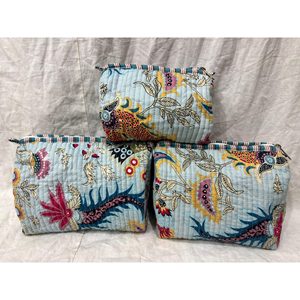 Bolsa Organizadora de Maquillaje Portátil Estilo Bohemio Jaipuri, Bolsa con Cierre y Logotipo Personalizado con Estampado para Guardar Maquillaje - Product Image 1