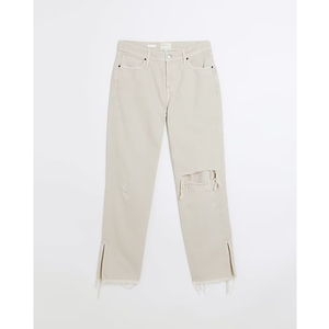 Jean décontracté pour femme, coupe droite, denim bleu délavé, boutons, style ample, en vente, pantalon pour femme, service OEM, personnalisation - Product Image 5