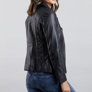 Veste en cuir véritable pour femmes, style nouveau, tendance, imprimée, respirante, coupe-vent, finition décontractée, hiver, personnalisable, vente en gros - Product Image 3
