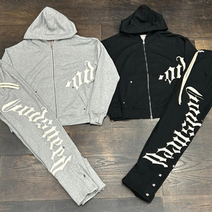 Chándal de Invierno para Hombre de Alta Calidad, Ecológico, 100% Algodón, Lavado Ácido, Diseño Sólido, Talla Grande, OEM, Cortavientos y Transpirable - Product Image 4