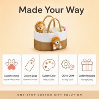Panier de rangement ovale en corde de coton pour animaux en peluche personnalisés avec poignées, organiseur pour la crèche, les voyages, les couches de bébé