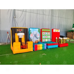 4 en 1 juegos inflables de carnaval al aire libre cabina <span class=keywords><strong>Dunk</strong></span> Tank carnaval baloncesto juego anillo lanzamiento juego inflable para la venta - Product Image 2