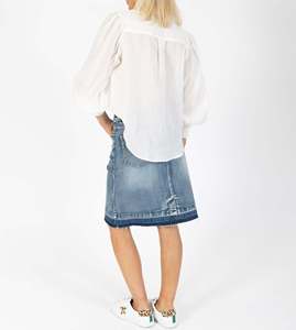 Blusa Elegante Informal de Verano para Mujer, Talla Grande, 100% Algodón, Antiarrugas, con Puños Fruncidos y Corte Curvo - Product Image 3