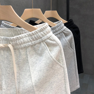 Shorts de jogging en toile coupe-vent à cordon de serrage personnalisés avec logo d'été, 100% coton, streetwear de créateur pour hommes - Product Image 2