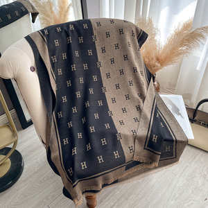 Winter Womens <b>Long</b> Double-Sided Letter <b>Scarf</b> Warm Stylish Polyester Shawl for Cold Weather - Product Image 1