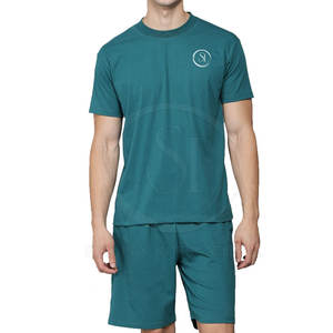 Ensemble de shorts décontractés pour hommes, coupe slim, respirant, séchage rapide, 100% coton, style streetwear, couleur unie, tendance - Product Image 1