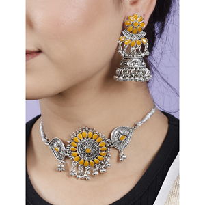 GS Yellow Flower Round Choker Elegant <b>Wedding</b> <b>Accessory</b> - Product Image 2