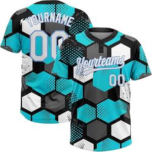 Venta al por mayor de secado rápido transpirable bordado personalizado al por mayor color en blanco bloqueo hombro béisbol Jersey uniforme camisas - Product Image 1