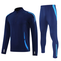 Nouvelle Saison 25/26 Survêtement de Foot Uniforme d'Équipe Respirant Maillots de Football Ensembles Logo Personnalisé Veste de Football à Fermeture Éclair Complète pour Hommes