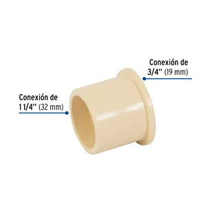 Foset CPVC boccola riduzione 1-1/4 \ "X 3/4 \" Box 4 unità per irrigazione/acqua di plastica liscia BSPT connessione 12mm/50mm/14mm - Product Image 2