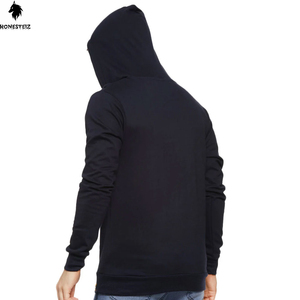 เสื้อฮู้ดสวมหัวของผู้ชายผ้าโพลีเอสเตอร์ผ้าฝ้าย100% น้ำหนักเบาย้อมสีล้วนดีไซน์ตามสั่ง - Product Image 3
