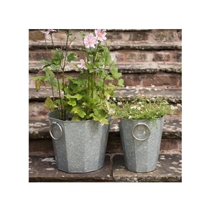 Jardinières galvanisées Jardinières rondes de grande taille Pot de fleur Conteneur d'herbes pour la vente chaude Pot de plantes à prix raisonnable - Product Image 3