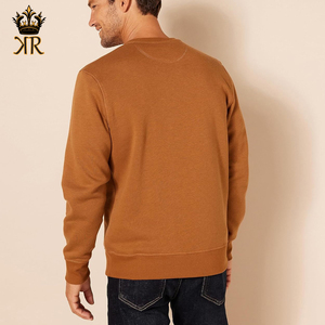 Nouveau sweat-shirt à col rond pour homme, décontracté, basique, hiver, col rond, thermique, 100% coton, couleur personnalisée, coupe ajustée, sweat-shirt doux - Product Image 2