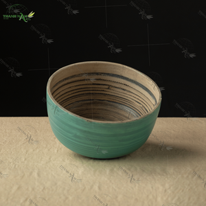 Bols couverts en bambou laqué artisanal écologique personnalisé OEM ensemble de récipients de stockage de cuisine jetables pour les fêtes - Product Image 3