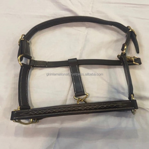 Équitation licou de cheval en cuir souple rembourré sans Stress avec coutures contrastantes fantaisie licou en cuir cousu fantaisie - Product Image 2