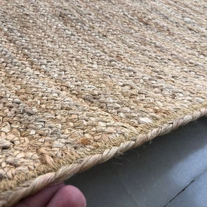 Alfombra de yute hecha a mano India moderna tejida rectángulo a rayas 3D personalizable para el hogar Hotel sala de estar oración trenzada precio de fábrica - Product Image 1
