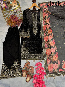 Salwar Kameez traditionnel de nouvelle conception, broderie lourde, travail de paillettes, Kurti haut, bas et dupatta, tenue indienne, look en gros - Product Image 4