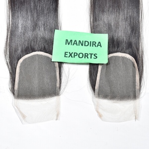 100% Indian Temple Virgin <b>Hair</b> Natural HD 4*4 Closure Straight Chemical Processing None <b>Braiding</b> Unprocessed Human <b>Hair</b> - Product Image 1