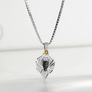 Colgante pequeño de plata de ley S925 estilo Hip Hop totalmente helado con diamantes redondos de moissanita de corte brillante para fiestas - Product Image 2