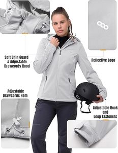 Veste Softshell légère pour femme coupe-vent doublé polaire veste chaude imperméable pour la course Golf randonnée - Product Image 3