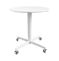 Table ronde réglable OMNI pour petit espace, bureau mobile pneumatique moderne avec roulettes, bureau pour ordinateur portable pour la maison/le bureau